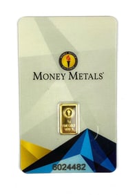 Money Metals Exchange 1 Gram .999 Gold Ingot/ Bar