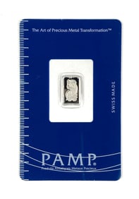 PAMP Suisse Lady Fortuna 1 Gram .999 Palladium Ingot/ Bar