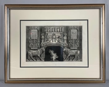 Antique Piranesi Diverse Manieri Egyptian Style Chimneypiece Lithograph