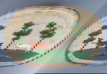 Antique Polychrome Painted Northern European Bride's Box