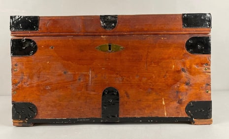 Antique Cunard Lines Cabin Wood Traveler's Trunk