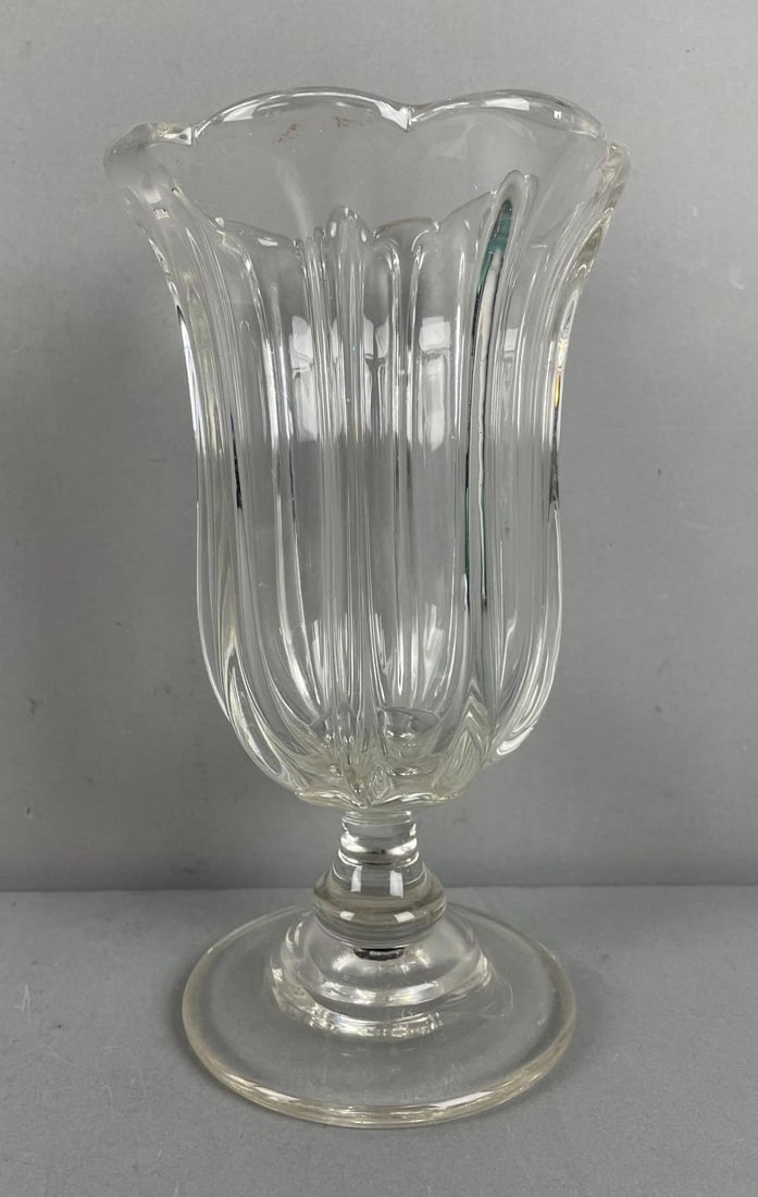 Antique Ribbed Glass Celery Vase (1 of 3)