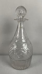 Antique Sunburst Pattern Blown Glass Decanter