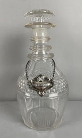 Antique Cut Glass Decanter with Sherry Label