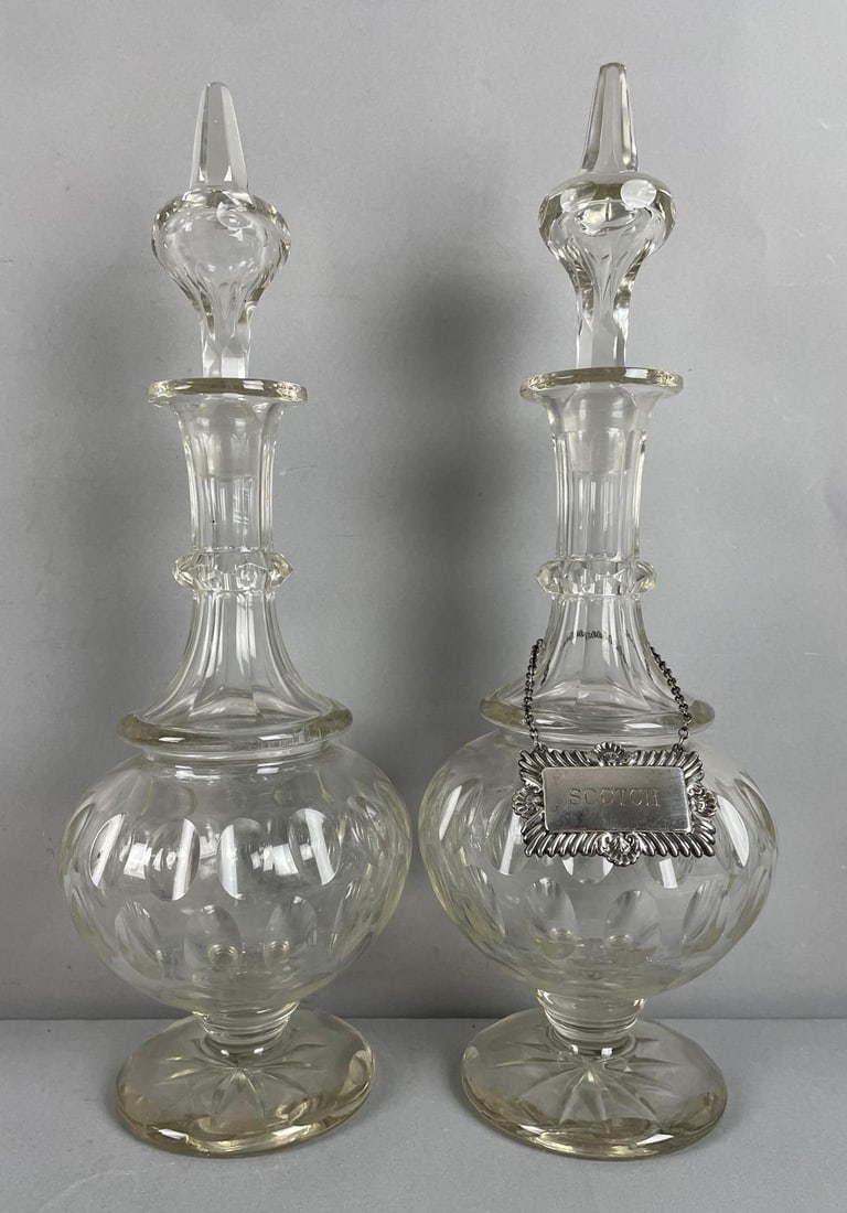 Group of 2 Antique Cut Glass Decanters (1 of 4)