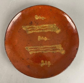 Antique Slip-Decorated Redware Plate