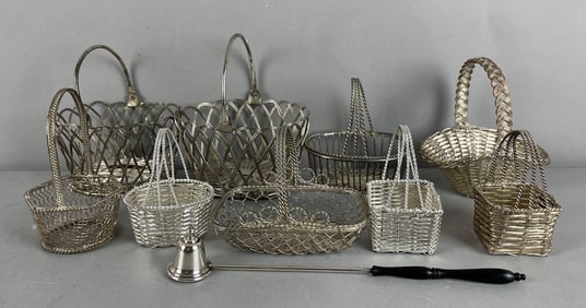 Group of Woven Wire Baskets