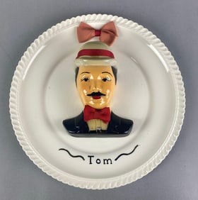 1951 Andrew Sgroi Tom Figural 3D Porcelain Plate