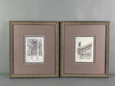 Group of 2 Architectural Lithographs of Le Nouval Opera in Paris