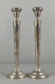 Pair of Weighted Sterling Silver Candlesticks