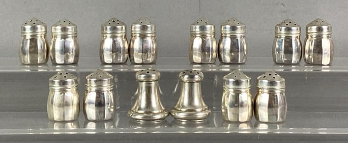 Group of 14 Sterling Silver Salt and Pepper Shakers