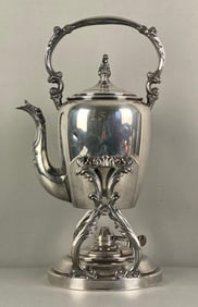 Antique FB Rogers Silverplate Tilting Tea Kettle
