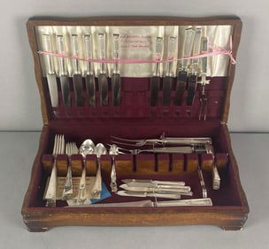 Group of Assorted Silverplate Flatware with Case