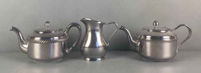 Group of Reed And Barton USN Silverplate Teapots and Pitcher