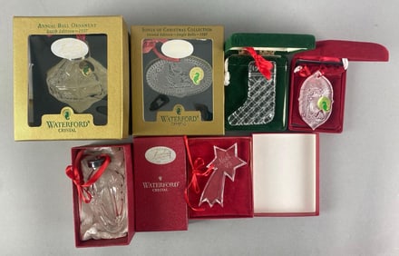 Group of Waterford Crystal Christmas Ornaments