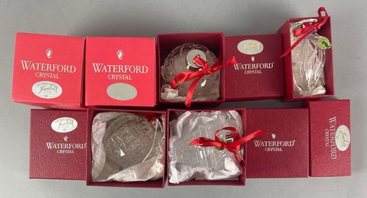 Group of Waterford Crystal Christmas Ornaments