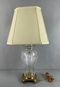 Vintage Cut Crystal and Brass Table Lamp