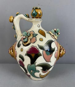 Antique Zsolnay Pecs Ornate Porcelain Pitcher