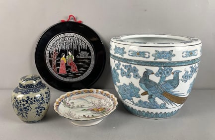 Group of Vintage Asian Pottery and More