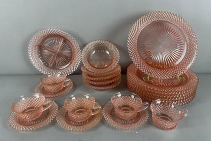 Group of Anchor Hocking Miss America Pink Depression Glass Dishes