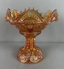Antique Imperial Twins Marigold Carnival Glass 2 Piece Bowl