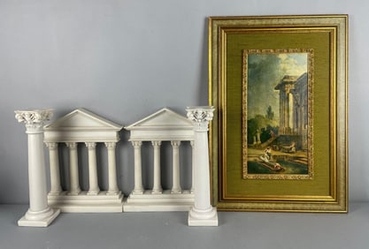 Hubert Robert The Portico of a Country Mansion Giclee Print and More
