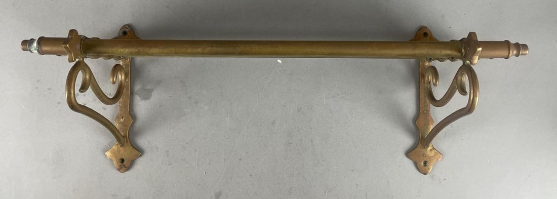 Antique Brass Train Luggage Rack: Shelf measures 7 1/2" x 20" x 7"