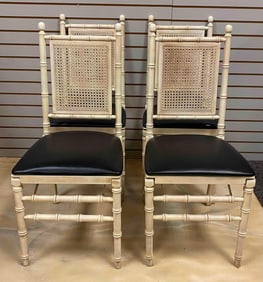 Group of 4 Vintage Stakmore Faux Bamboo Folding Chairs