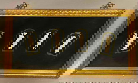 Group of 4 Carved Chinese Figures In A Shadow Box Frame