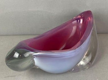 Mid Century Modern Art Glass Shell Bowl