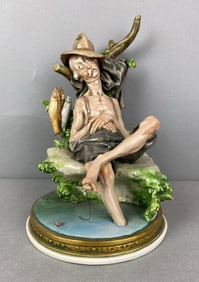 Capomdimonte Sleeping Fisherman Porcelain Figure