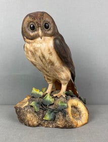 Derby China Owl Porcelain Statue