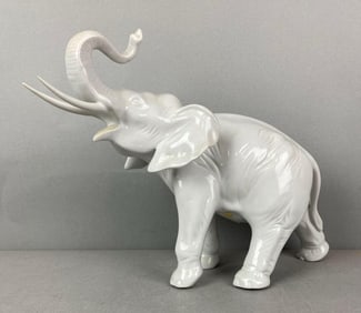 Vintage Royal Dux Porcelain Elephant Figure