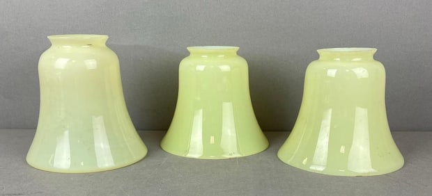 Group of 3 Antique Uranium Light Shades