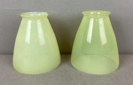 Group of 2 Antique Uranium Light Shades