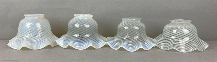 Group of Antique Opalescent Swirl Light Shades