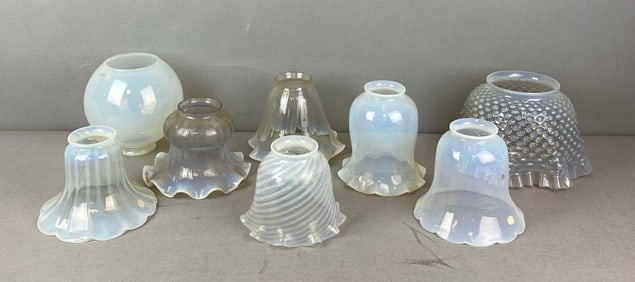 Group of 8 Antique Assorted Light Shades