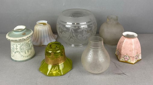Group of Assorted Antique Light Shades