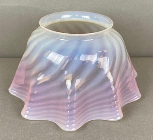 Antique Pink Opalescent Spiral Light Shade