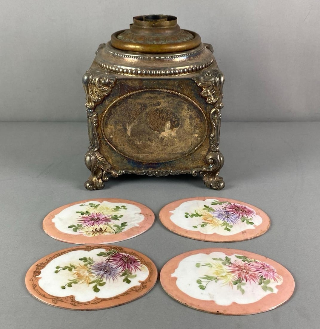 Antique Silver Plated Victorian Oil Lamp (1 of 5)