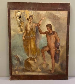 Antique Perseo E Andromeda by Luigi Bazzani Napoli Oil on Canvas Painting