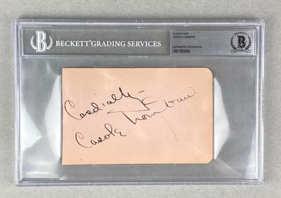 Signed Carole Lombard Album Page Beckett Authentic