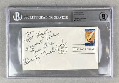 Signed Dorothy Mackaill Forst Day Cover Beckett Authentic