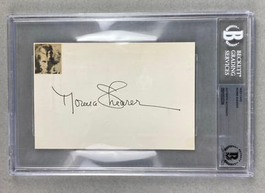 Signed Norma Shearer Index Card Beckett Authentic