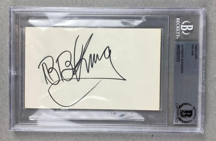 Signed BB King Index Card Beckett Authentic
