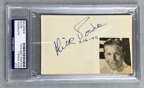 Signed Dick Powell Cut Card PSA Certificated
