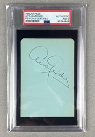 Signed Ava Gardner Album Page PSA Certificated