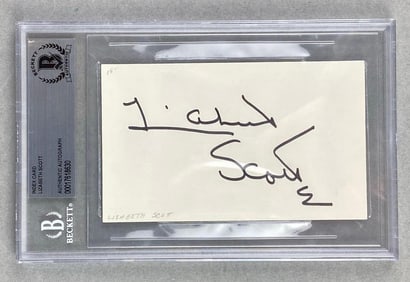 Signed Lizabeth Scott Index Card Beckett Authentic