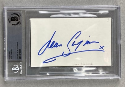 Signed Jean Simmons Index Card Beckett Authentic