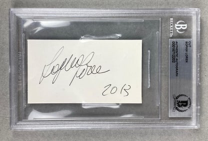 Signed Sophia Loren Cut Beckett Authentic